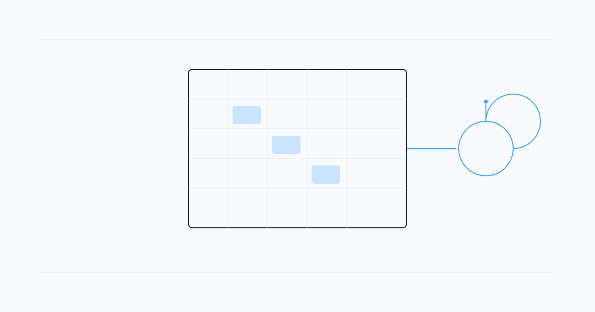 Schematic: calendar planner with accent study blocks and review loop