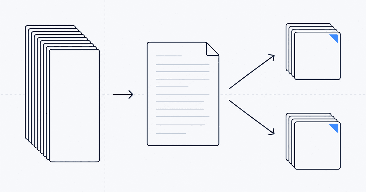 Schematic: flashcard decks grounded in your own document