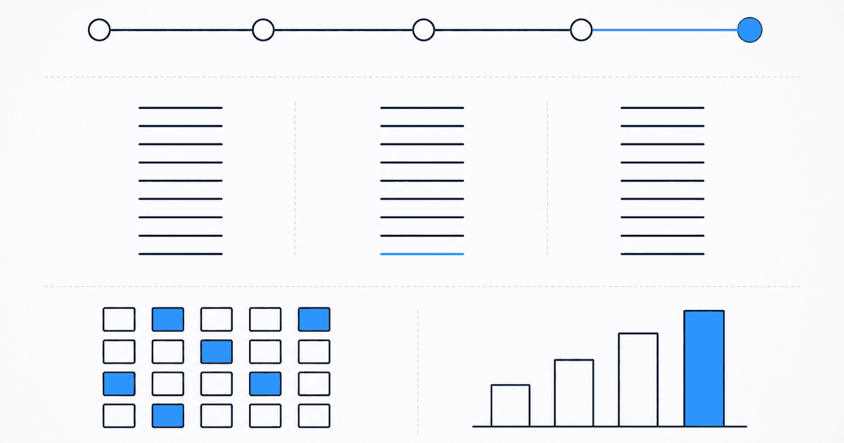 Schematic exam prep roadmap: multi-section study tracks, mock practice grid, and progress—Studeum colors