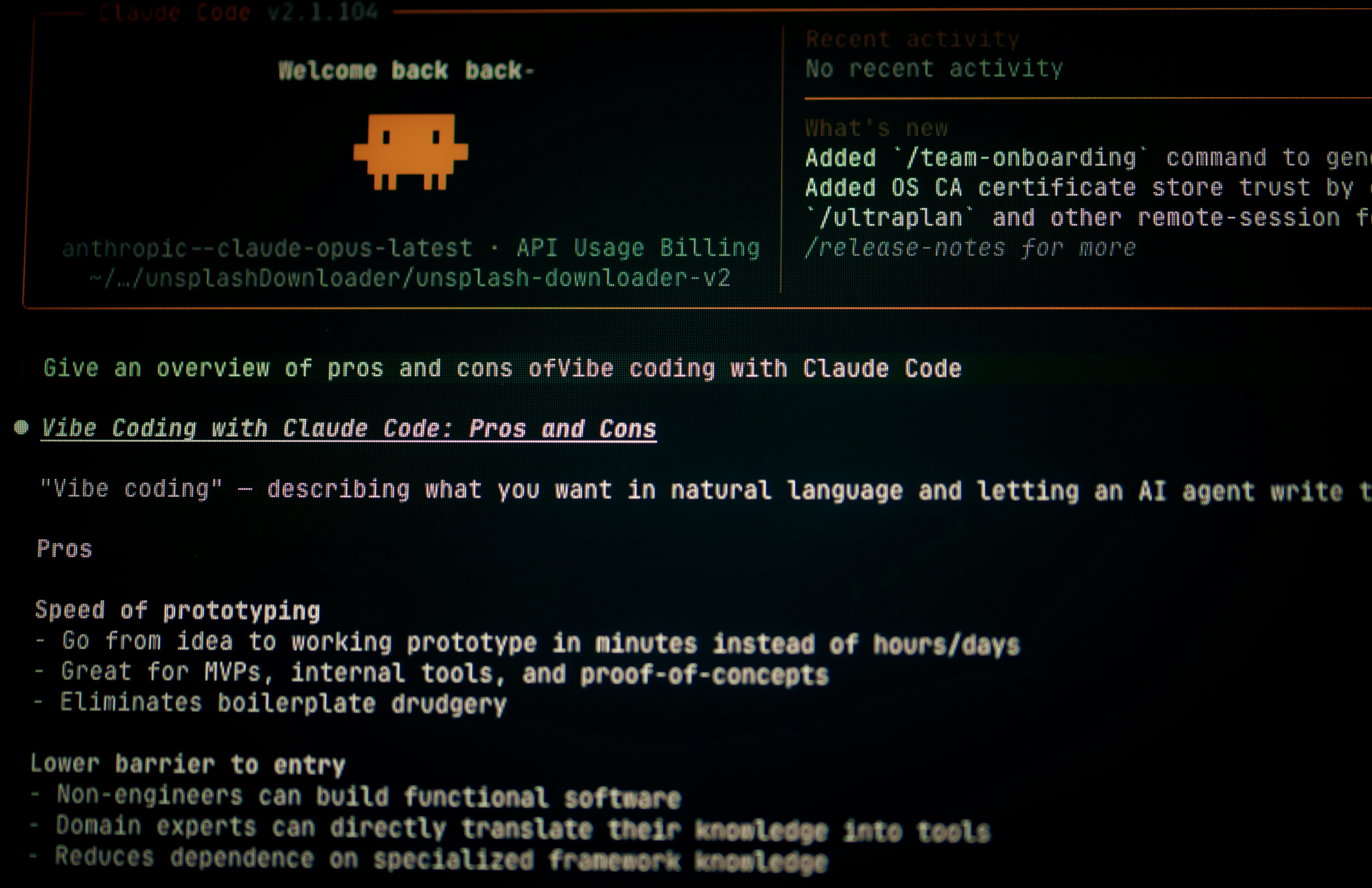 Example of AI software processing notes for summarization