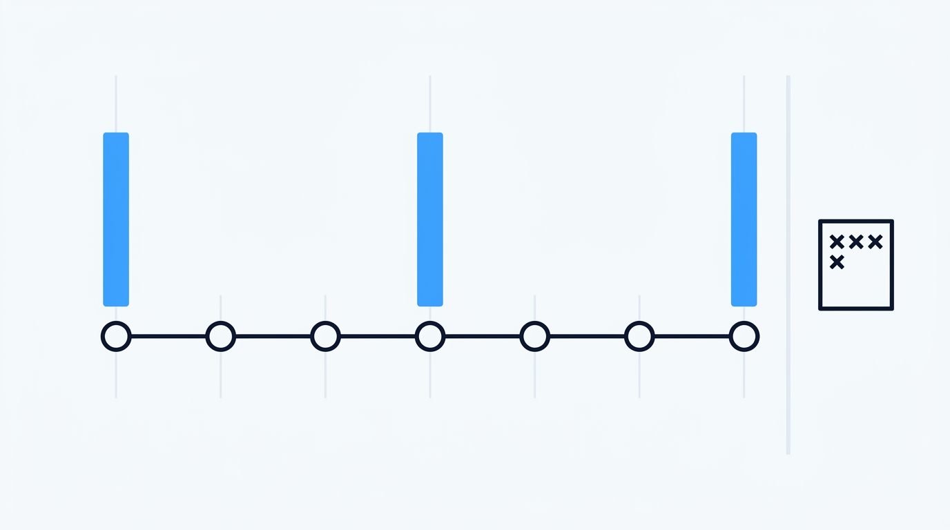 Schematic: review sessions spaced across a week with an error log